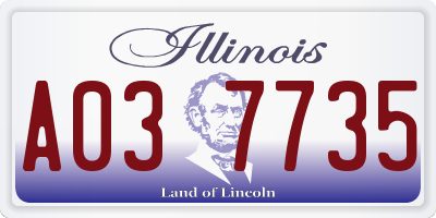 IL license plate A037735