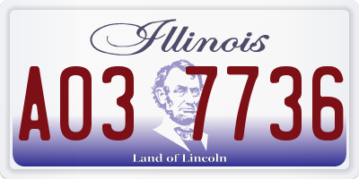 IL license plate A037736