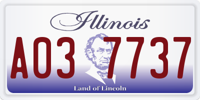 IL license plate A037737