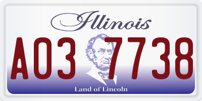 IL license plate A037738
