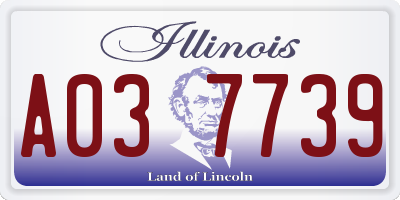 IL license plate A037739
