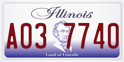 IL license plate A037740