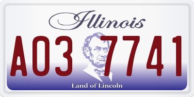 IL license plate A037741