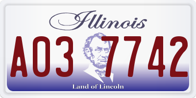IL license plate A037742