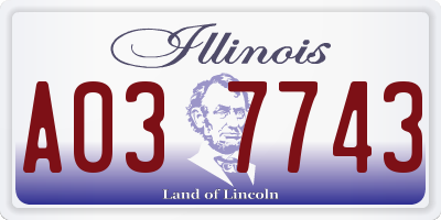 IL license plate A037743