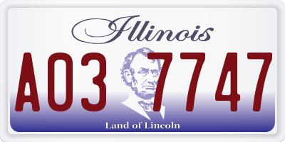 IL license plate A037747
