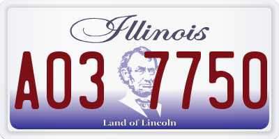 IL license plate A037750