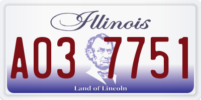 IL license plate A037751