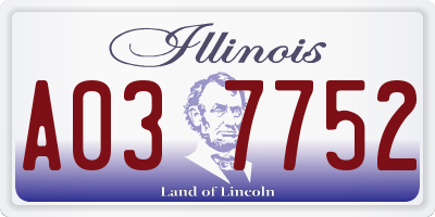IL license plate A037752