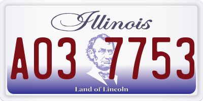 IL license plate A037753