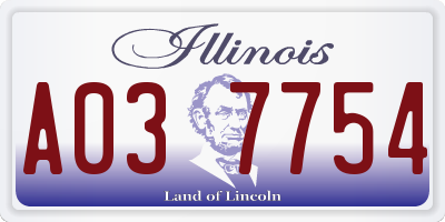 IL license plate A037754