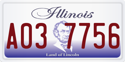 IL license plate A037756