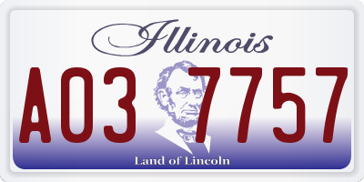 IL license plate A037757