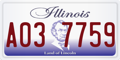 IL license plate A037759
