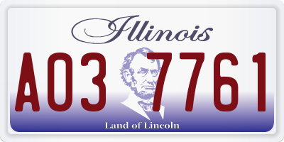 IL license plate A037761