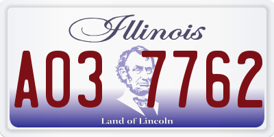 IL license plate A037762
