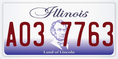 IL license plate A037763