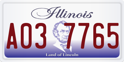 IL license plate A037765