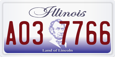 IL license plate A037766