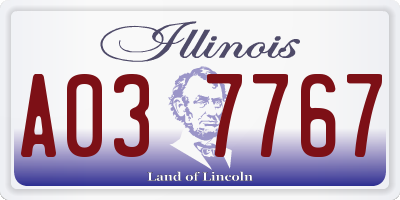 IL license plate A037767