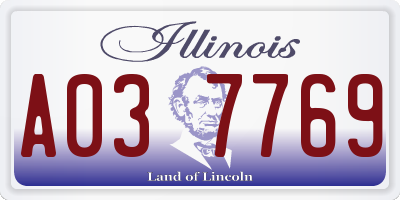 IL license plate A037769