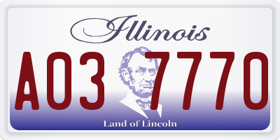 IL license plate A037770