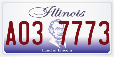 IL license plate A037773