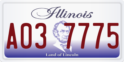 IL license plate A037775