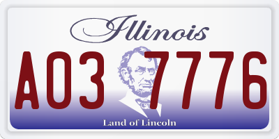 IL license plate A037776