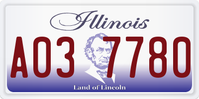 IL license plate A037780