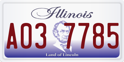 IL license plate A037785
