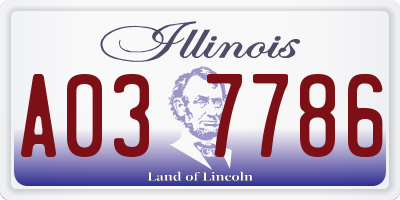 IL license plate A037786