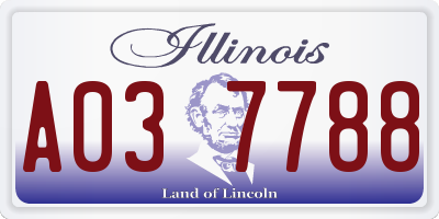 IL license plate A037788