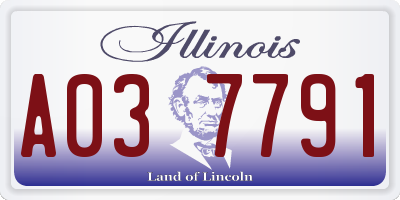 IL license plate A037791