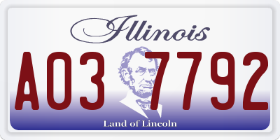 IL license plate A037792