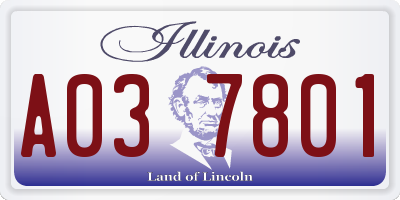 IL license plate A037801