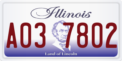 IL license plate A037802