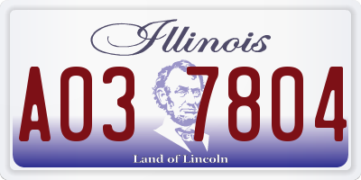 IL license plate A037804