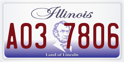 IL license plate A037806