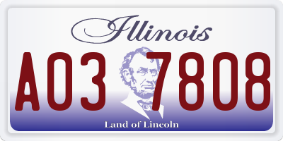 IL license plate A037808