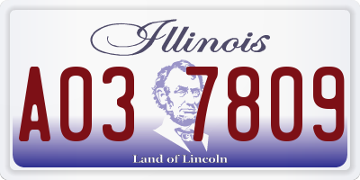 IL license plate A037809