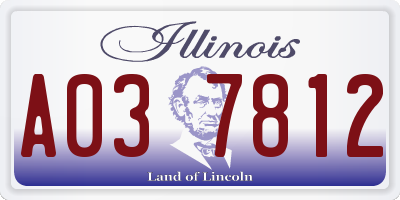 IL license plate A037812