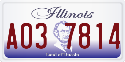 IL license plate A037814