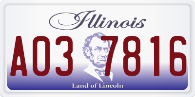 IL license plate A037816
