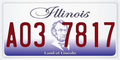 IL license plate A037817