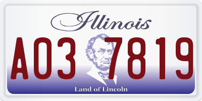IL license plate A037819