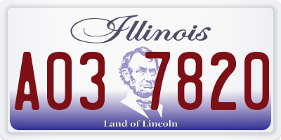 IL license plate A037820