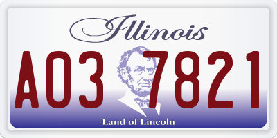 IL license plate A037821
