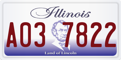 IL license plate A037822