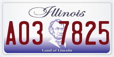 IL license plate A037825